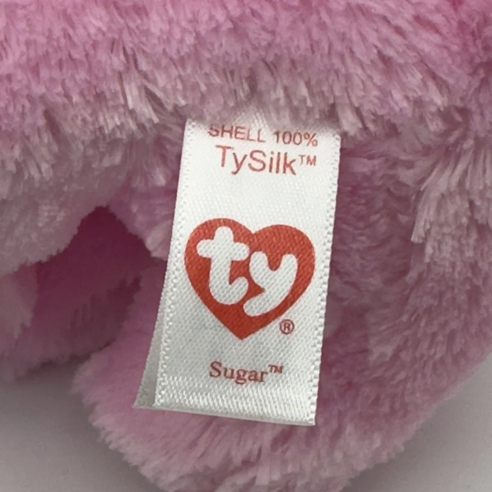 TY Beanie Boos - SUGAR the Elephant Glitter Eyes Regular Size 6 inch TySilk Pink